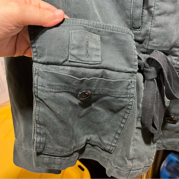 ANTHROPOLOGIE ~ Hei Hei Women’s Dark Green Utility Jacket with Waist Drawstring - Picture 7 of 11